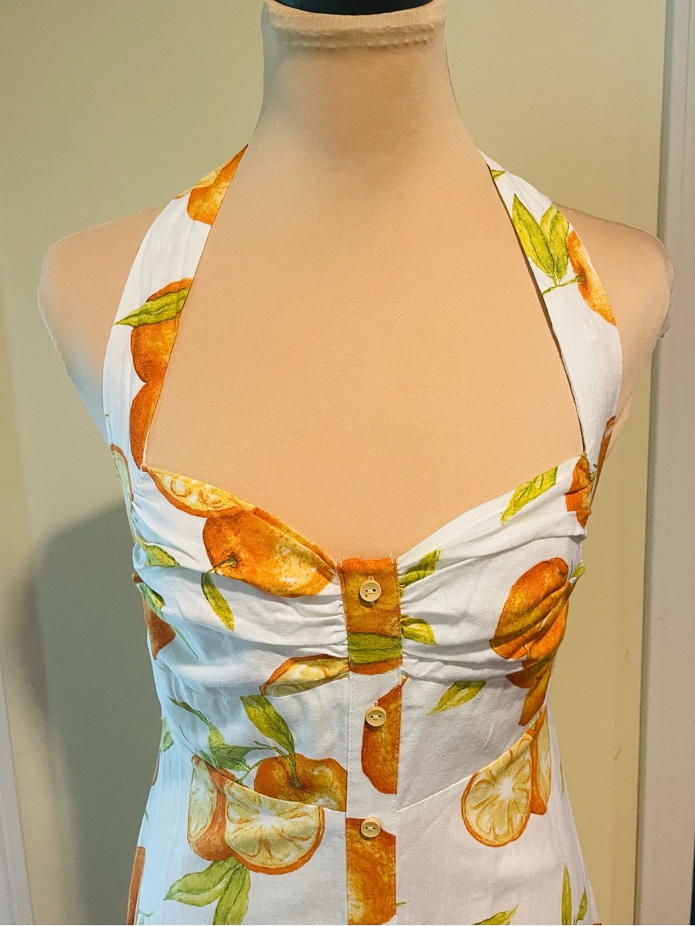 NWT Zara Linen Citrus Orange Dress - Picture 6 of 7